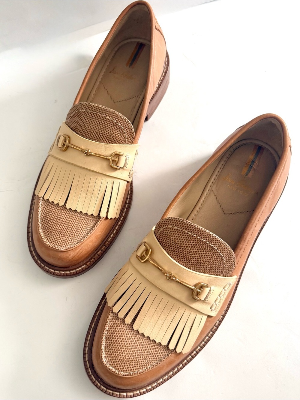 Sam Edelman Cammi Leather Fringe Loafers Chunky Size 7.5 - Picture 9 of 10